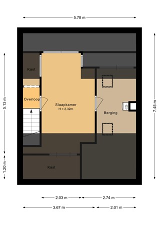 Floorplan - Stadsgracht 23, 3752 XD Bunschoten-Spakenburg